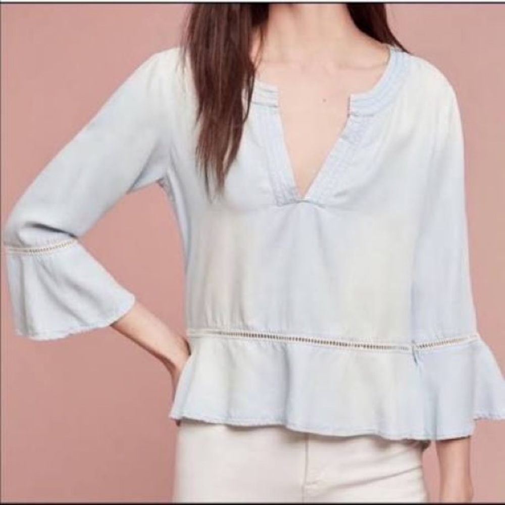 Anthropologie Cloth & Stone chambray top. XS